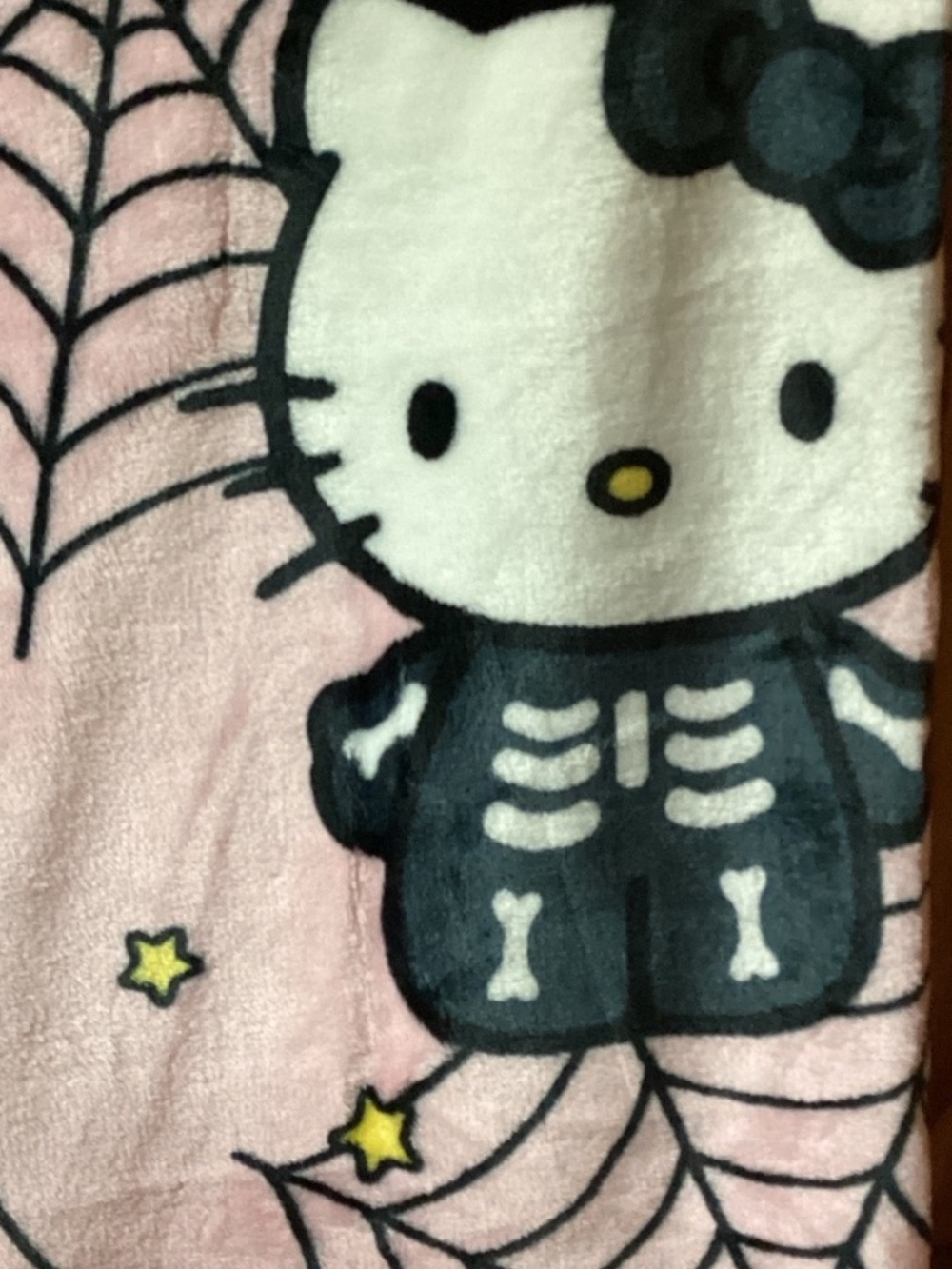 Hello Kitty Pink Purple Black Plush Throw